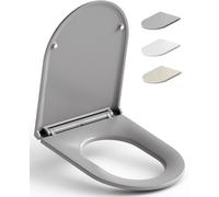 Toilet Seat With Fall Brake-Durable,Eco-Friendly And Fade Resistant,Clip On Toilet Seat For Easy Cleaning,Available In Various Colours (Grey,D Long Shape)