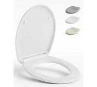 Toilet Seat With Fall Brake-Durable,Eco-Friendly And Fade Resistant,Clip On Toilet Seat For Easy Cleaning,Available In Various Colours (White,O-Shape)