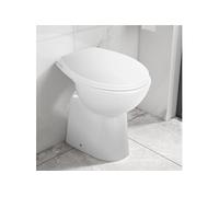 vidaXL Toilette sans rebord – Hauteur +7 cm – Abattant amorti – Céramique blanche
