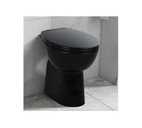 vidaXL Toilette sans rebord 7 cm hauteur supplémentaire Abattant amorti Céramique Noir