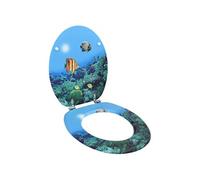 vidaXL Siège de toilette avec couvercle MDF Design de fond marin