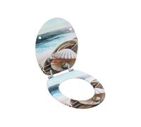 vidaXL Siège de toilette MDF Couvercle à fermeture dure Coquille