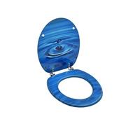 Toiletbril met deksel waterdruppel MDF blauw146906