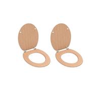 Toiletbrillen 2 st met deksels bamboeontwerp MDF276995