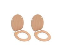 Toiletbrillen 2 st met deksels bamboeontwerp MDF276995