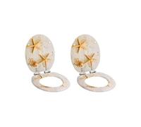 Toiletbrillen 2 st met soft-close deksels MDF zeesterontwerp276997