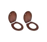 vidaXL Toiletbrillen met deksels 2 st MDF bruin275909 Marron G