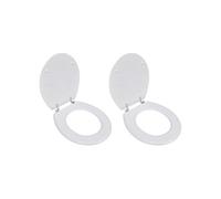 Sièges de toilette avec couvercles 2 pcs MDF Blanc