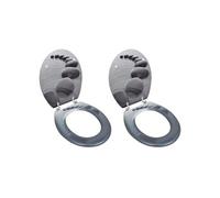 vidaXL Sièges de toilette avec couvercles 2 pcs MDF Pierres