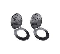 Sièges de toilette avec couvercles 2 pcs MDF Goutte d'eau