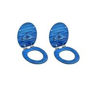 vidaXL Sièges WC couvercle à fermeture douceur 2 pcs MDF Gouttes d'eau