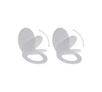 vidaXL Abattants WC 275927 – lot de 2, plastique blanc avec frein de chute