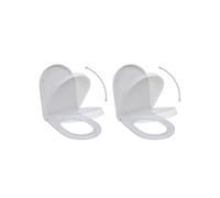 Sièges de toilette avec couvercles 2 pcs Plastique Blanc