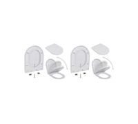 Abattant WC avec frein de chute 2 pcs Plastique Blanc