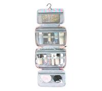 Toiletry Bag for Women - Travel Cosmetic Organizer | Waterproof | Polyester bag with 4 compartments. Foldable waterproof design for weekends, vacations, cruises, camping, showers and storage.