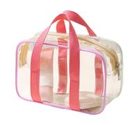 Toiletry Bag, Makeup Storage Pouch, Transparent Zipper Travel Case, PVC Waterproof Cosmetic Organizer for Outdoor School Work Beach Use, 7.87x3.15x4.33 inches Clear 1-Piece