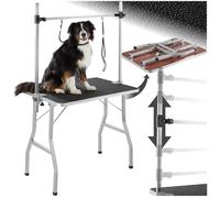 TABLE DE TOILETTAGE - TECTAKE - Table de toilettage Pliable Capacité de charge 60 kg - Noir/Gris