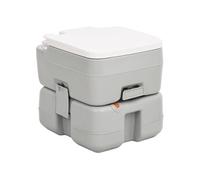Toilette de camping portable gris et blanc 15+10 L PEHD