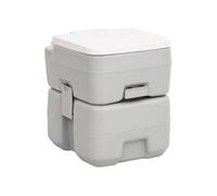 Toilette de camping portable gris et blanc 20+10 L PEHD