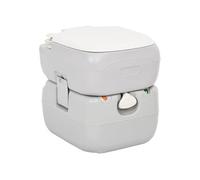 Toilette de camping portable gris et blanc 22+12 L PEHD