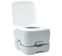 Toilette De Camping Portable Vidaxl Grise 10l Réservoir D'eau Douce Et 10l Réservoir À Déchets