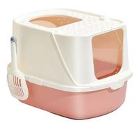 Toilette De Chat Bac À Litière Anti-éclaboussures pour Chat, Grand Espace, Entrée Supérieure, avec Couvercle Et Pelle À Litière pour Chat Fermée Animal De Compagnie(Rosa)