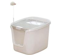 Toilette De Chat Bac À Litière Ouvert pour Chat avec Jouet Et Pelle À Litière en Plastique Facile À Nettoyer Fournitures pour Chat(Grey)