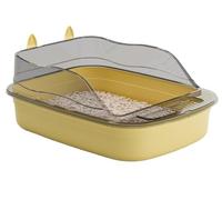 Toilette De Chat Bacs À Litière pour Chat À Côtés Hauts, Bac À Litière Ouvert pour Animaux De Compagnie, Anti-éclaboussures, Nettoyage Facile pour Les Grands Chats Fournitures pour Chat