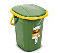 Toilette de voyage avec seau de camping vert et orange 19L pour escapades