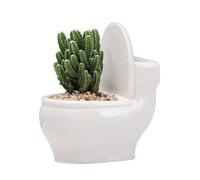 Toilette en céramique Flowerpot - Pot de plante humoristique, petit planteur succulent | Fonction d'objets décoratifs originaux, charmant mini fleuran de style, intérieur accessoire amusant