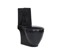 Toilette en céramique Ronde Ecoulement d eau au fond Noir