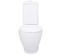 Toilette en céramique Ronde Écoulement d'eau au fond Blanc