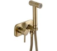 Toilette en Laiton Chaud Froid Bidet Spray Hdheld Bidet Ensemble De Couches Chambre Douche Set Pulvérisateur Jet Douche Kit, Brushed Gold