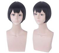 Toilette-lié Hanako-kun Cosplay Jibaku Shounen Hanako kun perruque Yugi Amane noir cheveux synthétiques courts Hanako fête perruques Hanako kun Hanako kun perruque 506