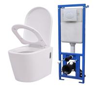 Toilette murale avec réservoir caché Céramique Blanc
