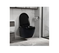 Toilette murale sans bord à fonction de bidet Céramique Noir