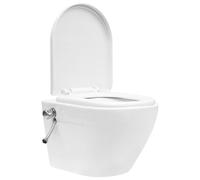 vidaXL Toilette murale sans rebord et réservoir caché Céramique Blanc 3055348