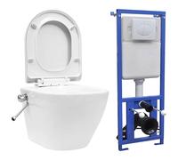 Toilette Murale sans Rebord et Réservoir Caché Céramique Suspendue vidaXL