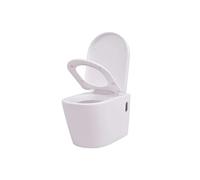 Toilette Murale Suspendue Cuvette WC Salle de Bain Céramique Blanc