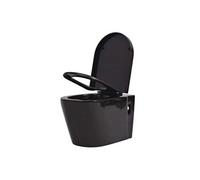 Toilette Murale Suspendue Cuvette WC Salle de Bain Céramique Noir
