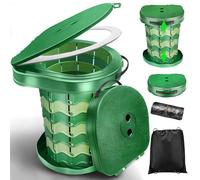 Toilette Portable Camping avec Couvercle, WC Portable avec Sac Poubelle, Toilettes Sèches, Hauteur 34cm, Max:400lb, pour le Camping, les Barbecues, les Voyages, la Pêche, la Plage et L'auto-propulsion