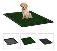 Toilette pour animaux avec plateau et gazon artificiel Vert WC vert et noir G