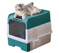 Toilette pour Chat - Grande Cuvette à Capuche hermétique et tamisée avec Plateau Pliable léger pour Le contrôle des odeurs, Solution de déchets de Chat respectueuse des avec cuillère pour