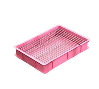 Toilette pour Chien À Usage Domestique Pot À Chien Plat en Plastique Fond Antidérapant Stable Bac D'éducation Canine pour Chiens de Petite Et Moyenne Taille Utilisable avec Litière/coussinets Base en