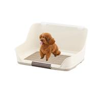 Toilette pour Chien Amovible Peut Être Utilisée avec Des Coussinets Fixes Fond Antidérapant pour La Stabilité Siège pour Pipi D'animal Facile À Nettoyer pour L'intérieur Et L'extérieur(Beige,51.2x40.5