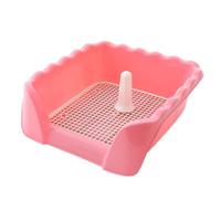 Toilette pour Chien Amovible Urinoir en Plastique avec Trois Barrières Surélevées Fond Antidérapant Facile À Nettoyer Guide La Colonne D'urine Vers Les Toilettes Double Usage avec Coussinets / Litière