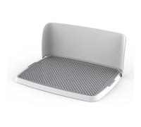 Toilette pour Chien Portative Clapet de Clôture Surélevé Pot Amovible Plateau D'entraînement Toilettes Ponctuelles Facile À Nettoyer Urinoir Grand Espace pour Petits Et Moyens Chiens(Gray,18.9X14.2X8.