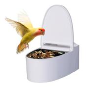Toilette pour Oiseaux - Bac Mural en Forme de Toilettes pour Dressage des Oiseaux | Mangeoire Adhésive pour Cage avec Panier Alimentaire pour Perruches, Perroquets Et Oiseaux Exotiques