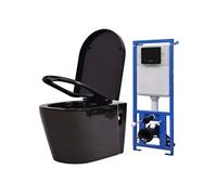 Toilette Suspendue au Mur avec Réservoir Caché Céramique Salle de Bain vidaXL