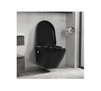 Toilette suspendue au mur sans rebord Céramique Noir